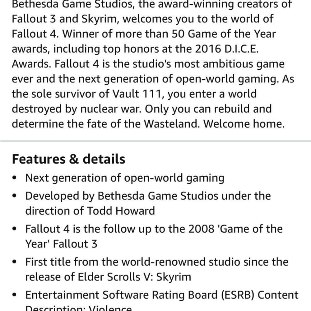 XBox One Game Fallout 4 Video Game - Picture 9 of 9